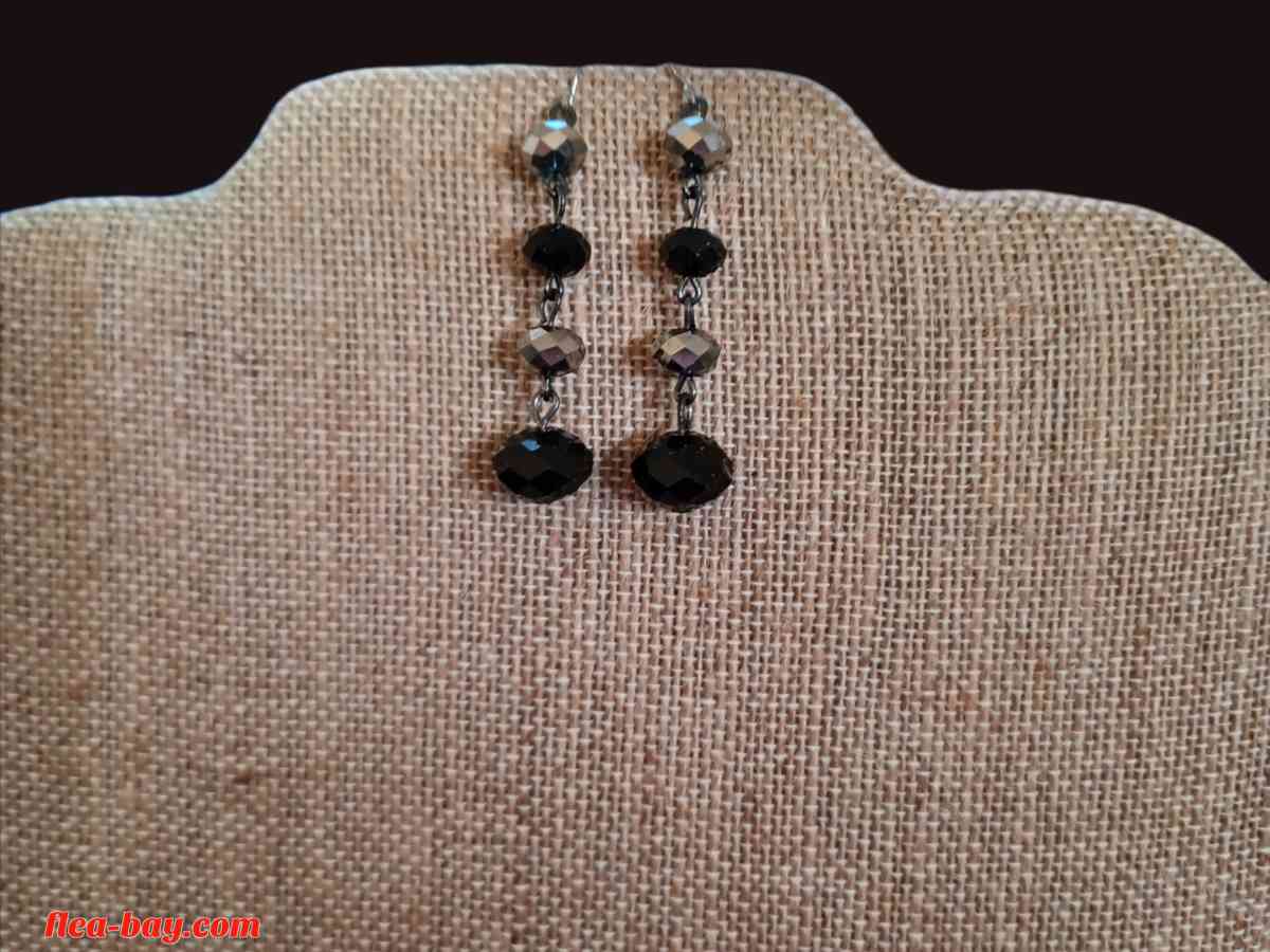 Black grey earrings