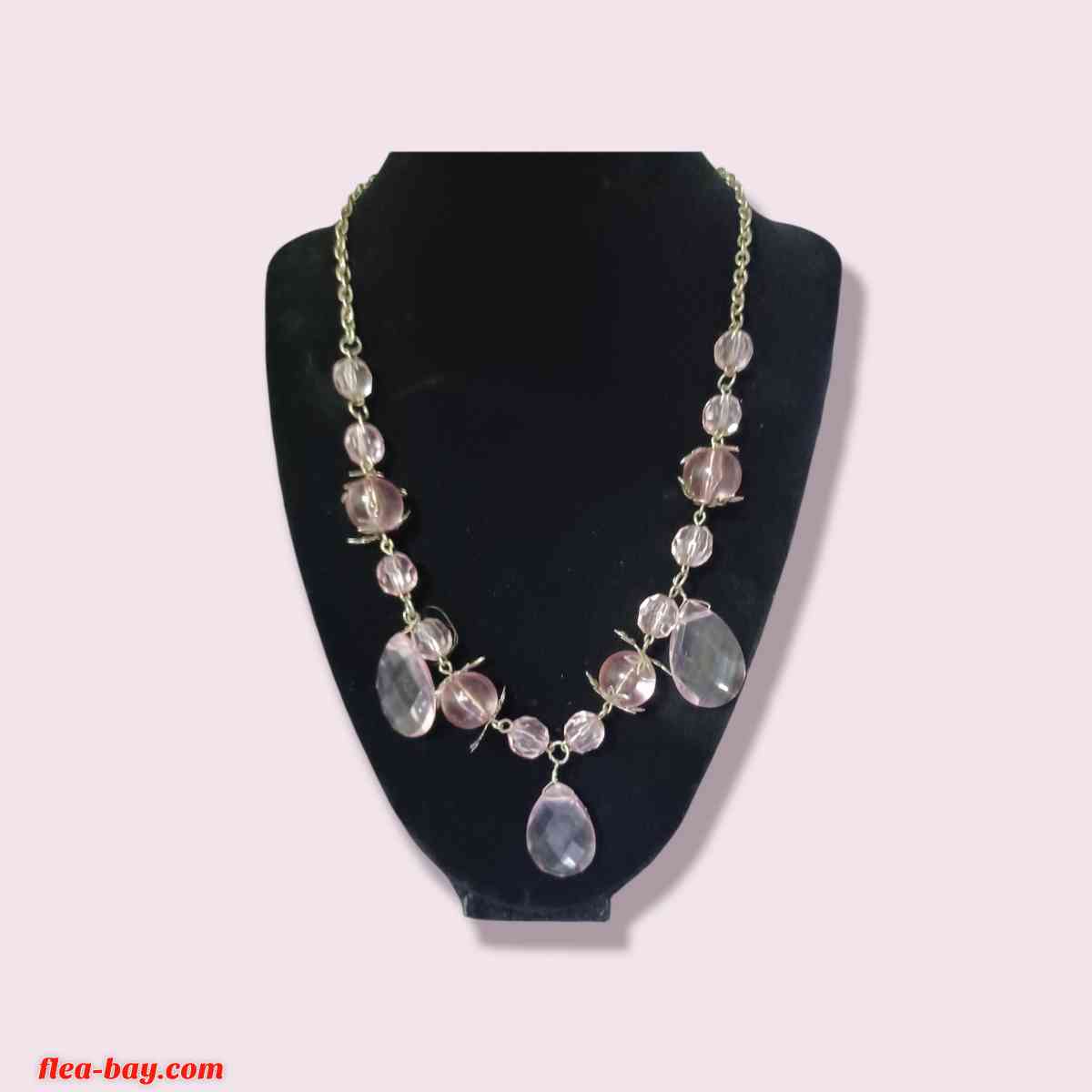 Pink clear necklace