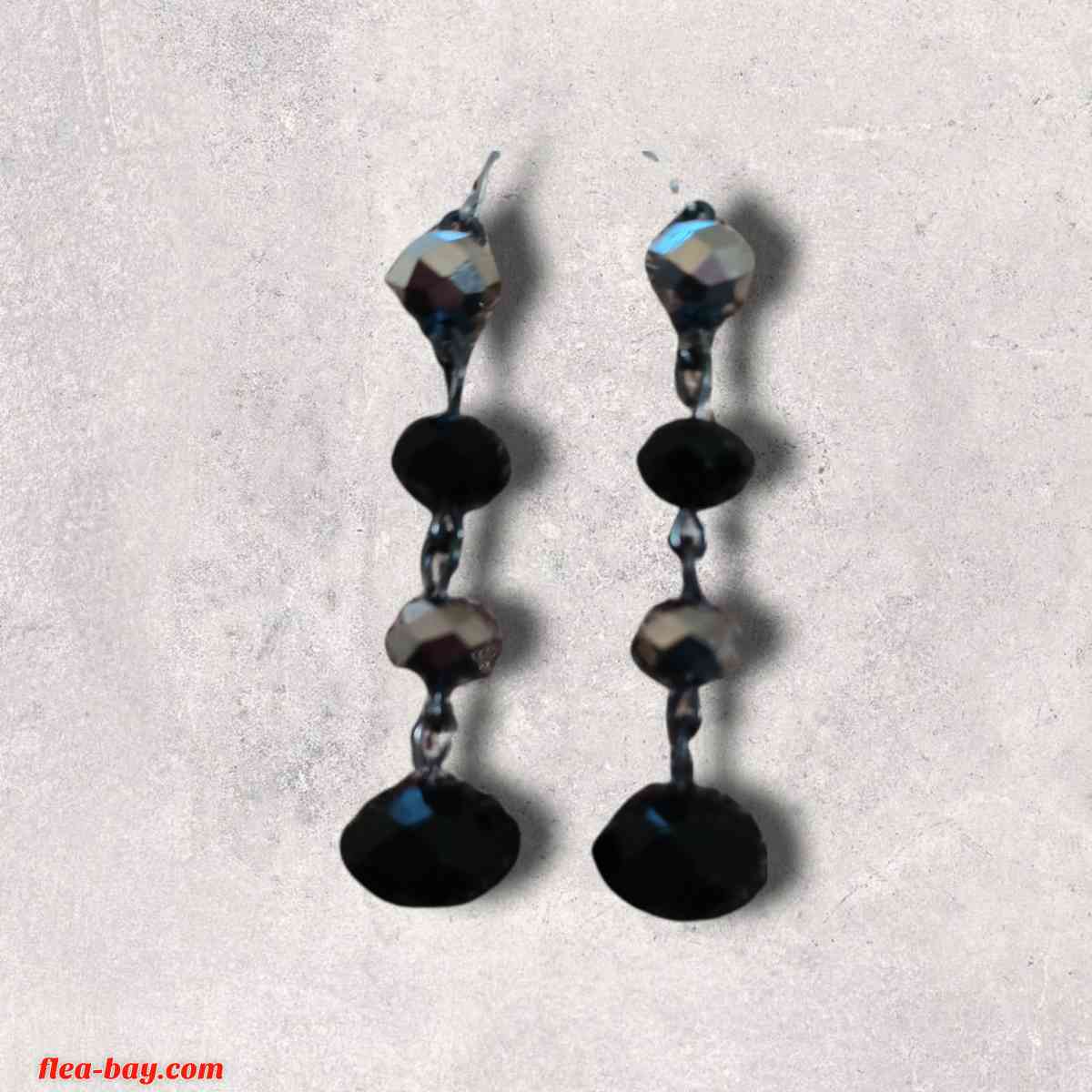 Black grey earrings