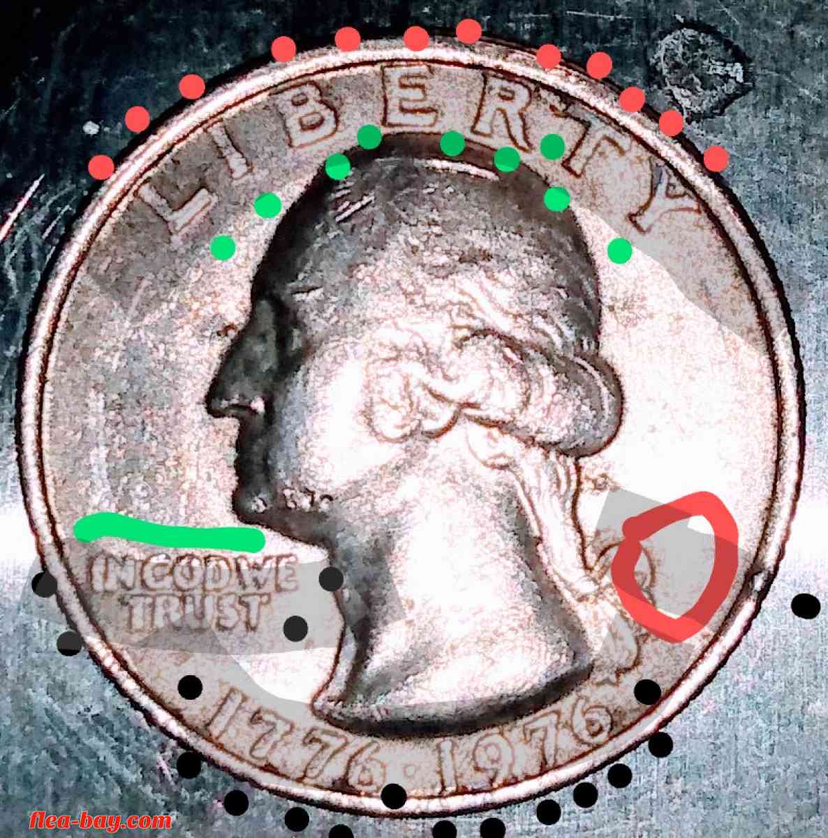 Transitional Bicentennial quarter dollar! 1776-1976/no mint