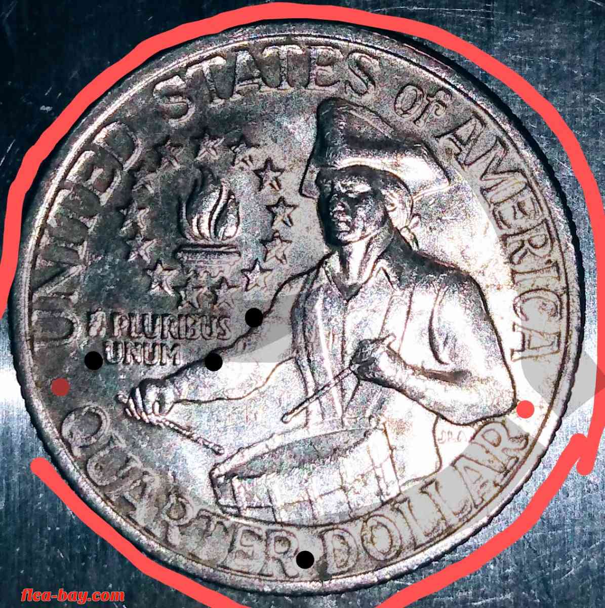 Transitional Bicentennial quarter dollar! 1776-1976/no mint