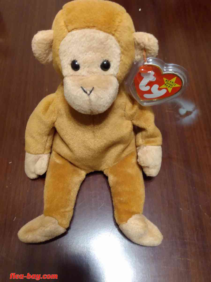 Ty Beanie Babys. "Rare" Monkey Collection of 4