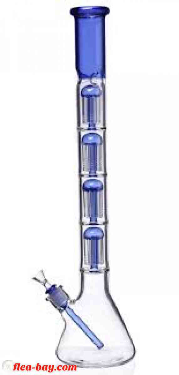 four perculaters white frosted 3 ft water bong