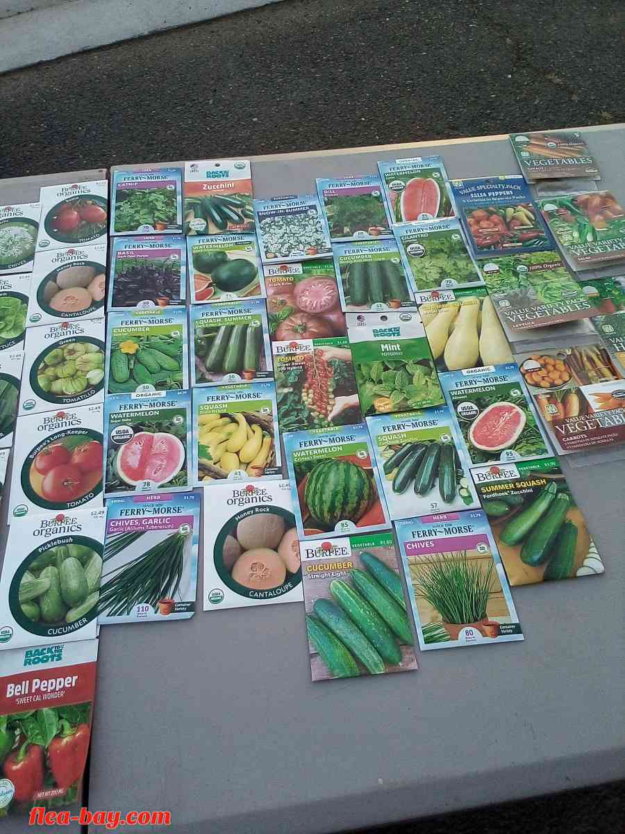 25 pk.VEGETABLES HERBS FRUITS AND FLOWERS SEEDS