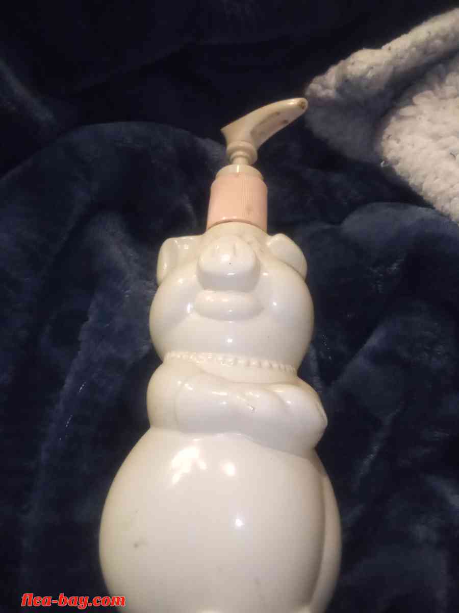 milk glass pig lotion bottle