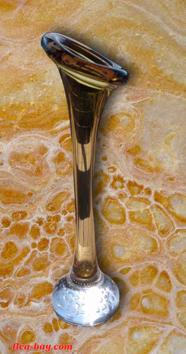 Gorgeous MCM Vintage SEDA Sweden Amber Glass Vase