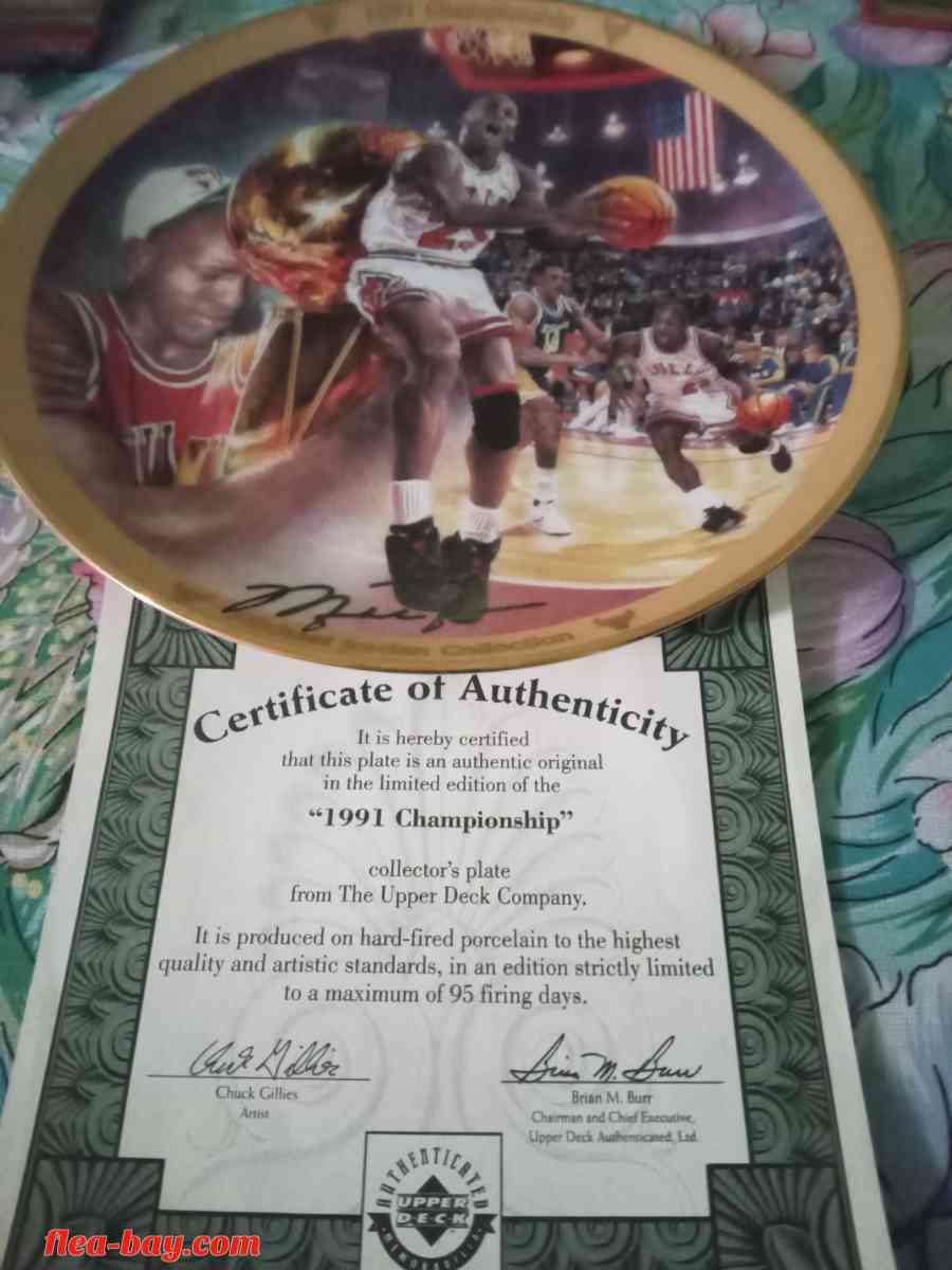 Michael Jordan Collection 1991 Championship Plate With Stand