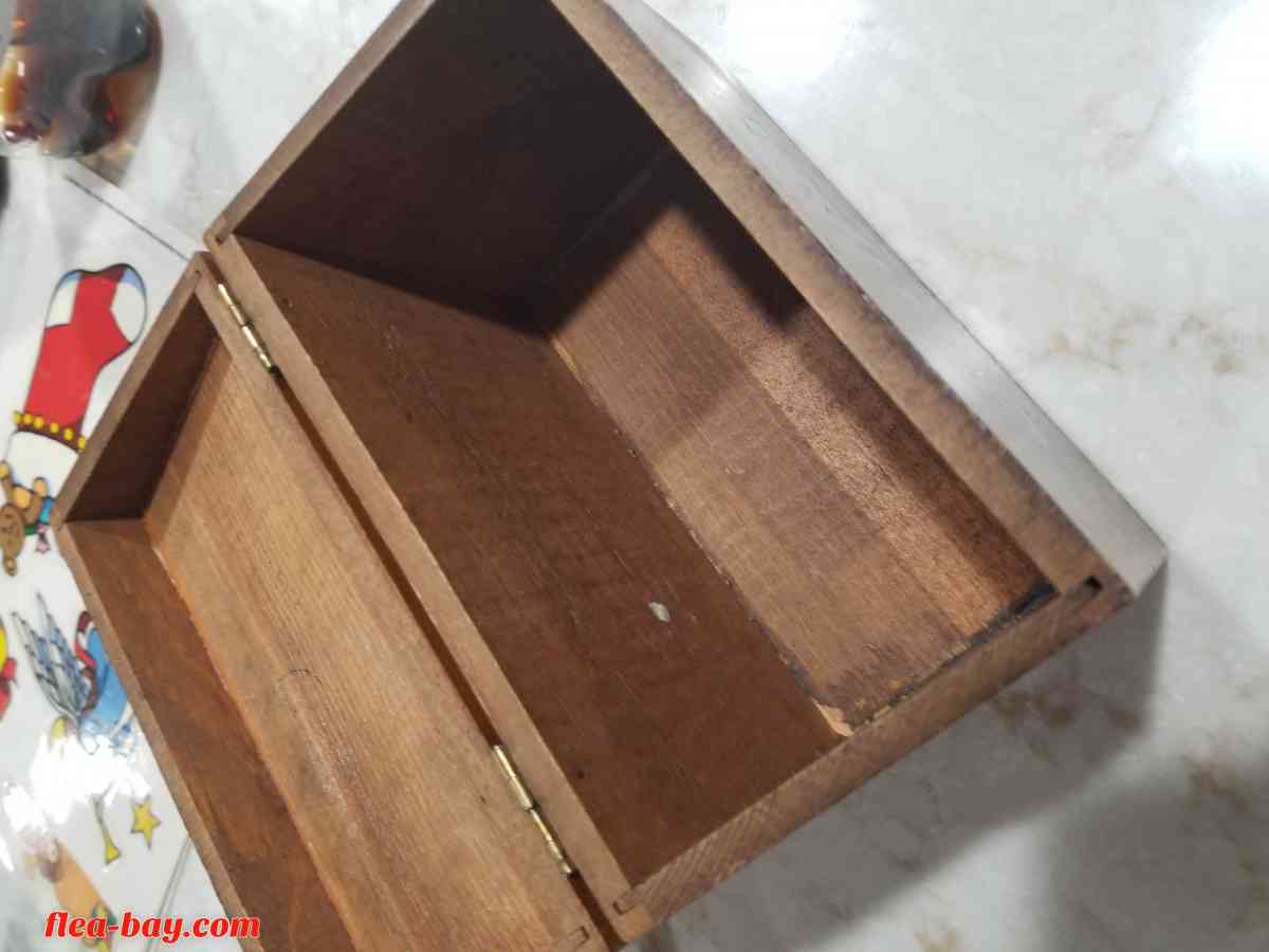 Vintage Wood Coupons Box 6.75" Long  x5.25" Tall x 4" Wide