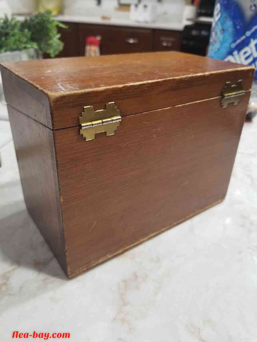 Vintage Wood Coupons Box 6.75" Long  x5.25" Tall x 4" Wide