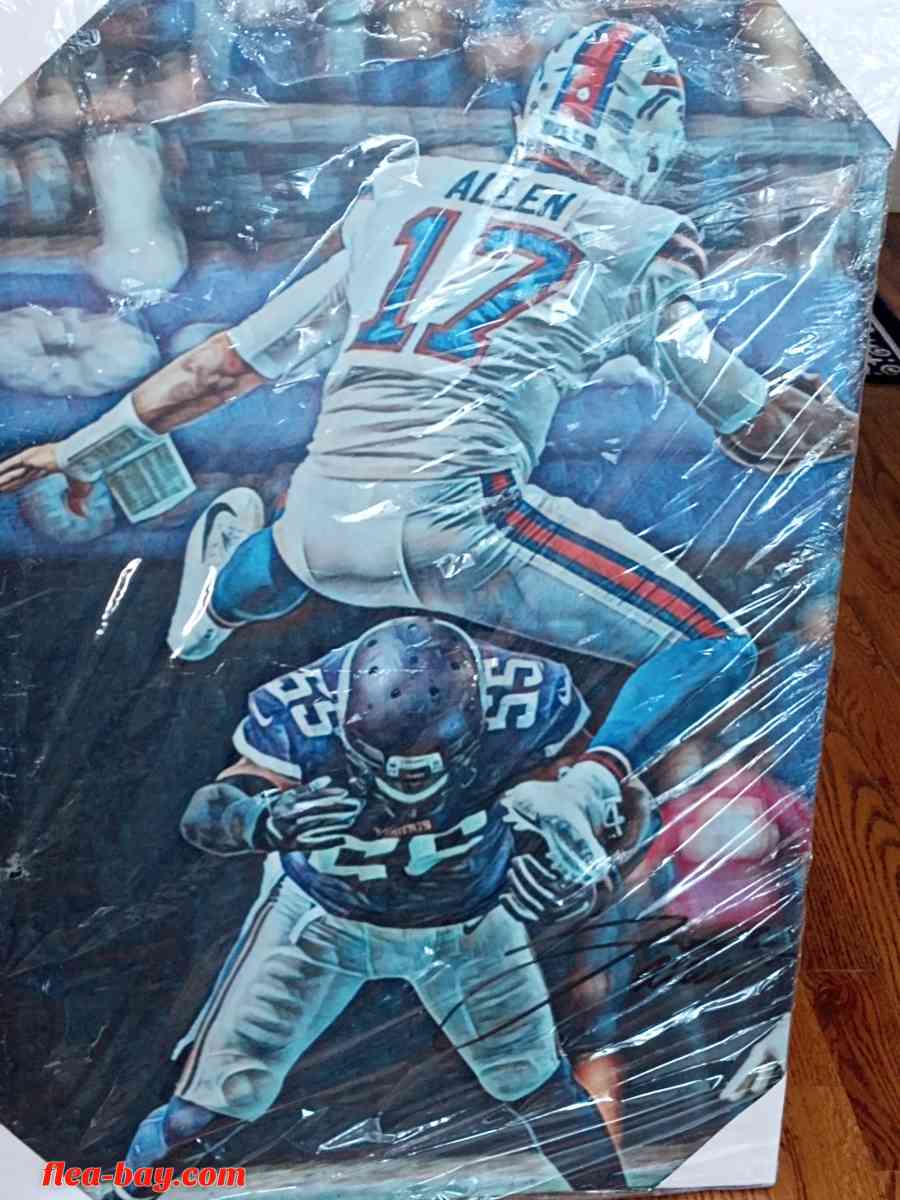 Josh Allen sign autographed picture 24 x 36 plastic cover