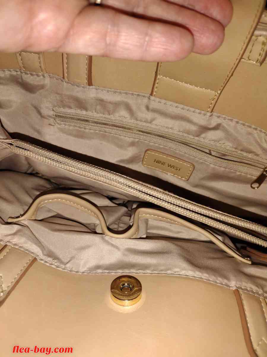nine west beige handbag