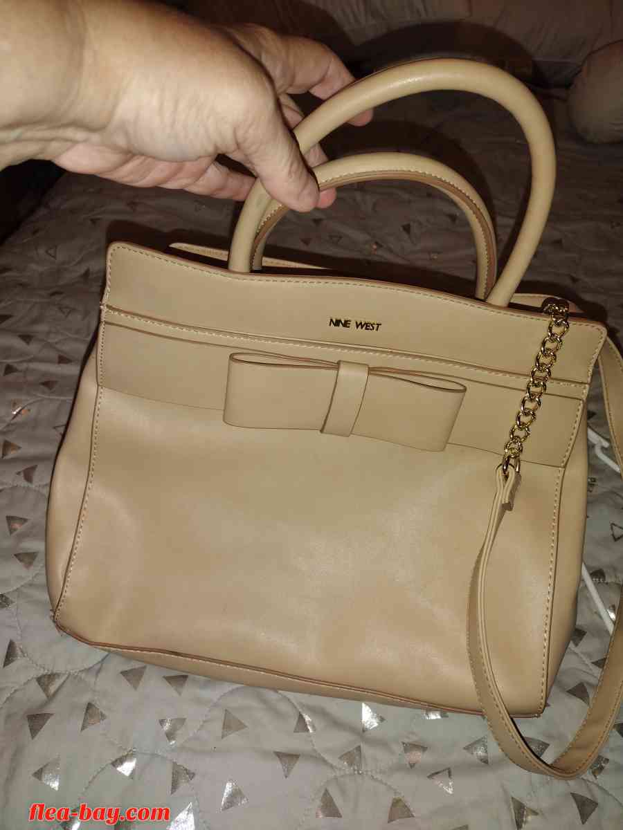 nine west beige handbag