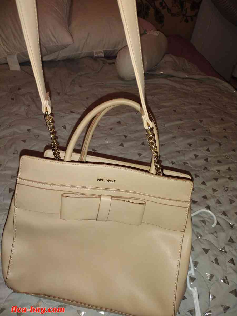 nine west beige handbag