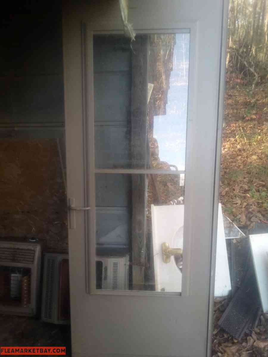 exterior door with single pull down window