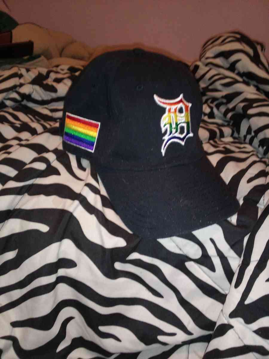 Rainbow Detroit hat