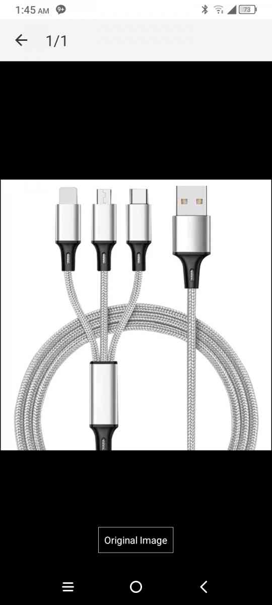 3in1 nylon tangle free USB charging cable
