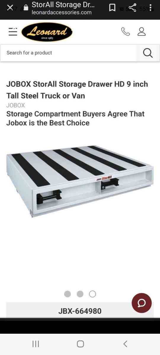 Steel Jobox storall drawer HD 9 inch tall for truck or van