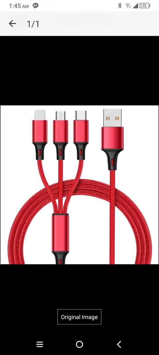 3in1 nylon tangle free USB charging cable