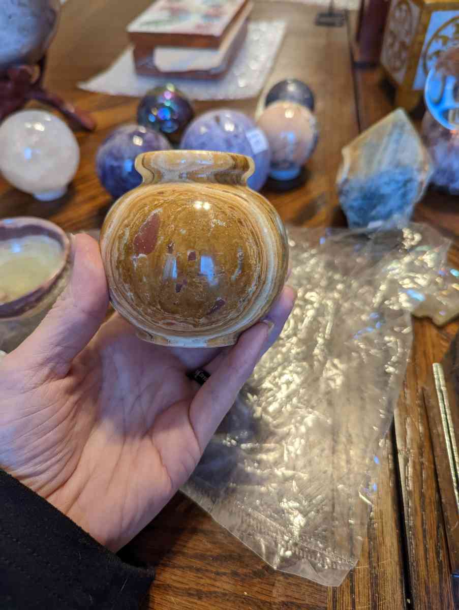 Agate t green trinket round holder