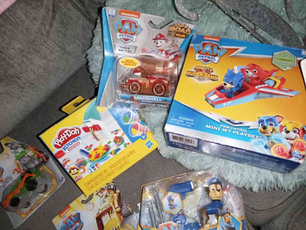 paw patrol and play doe and elmo various toys brand new