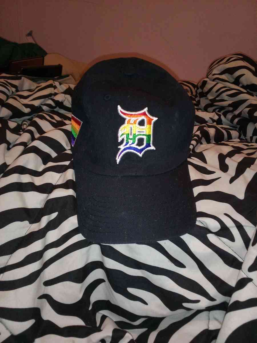 Rainbow Detroit hat