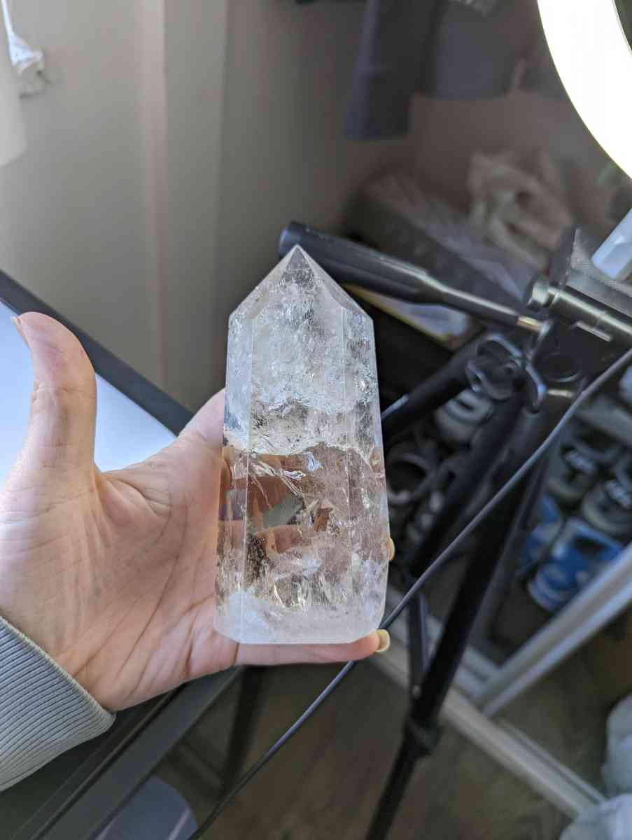 clear quartz tower
