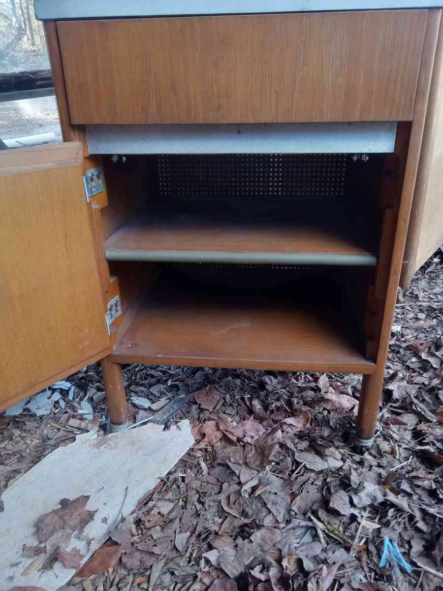 vintage nightstand with marble top