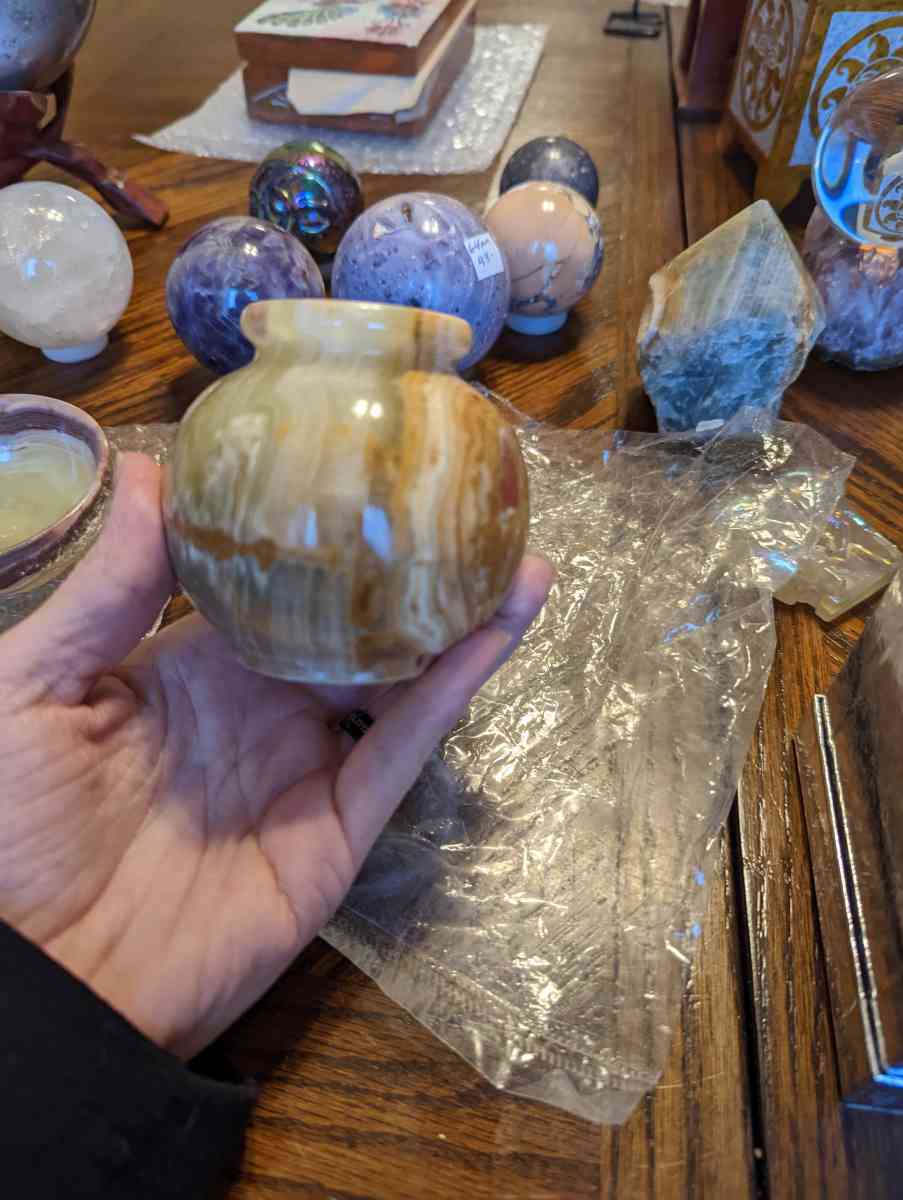 Agate t green trinket round holder