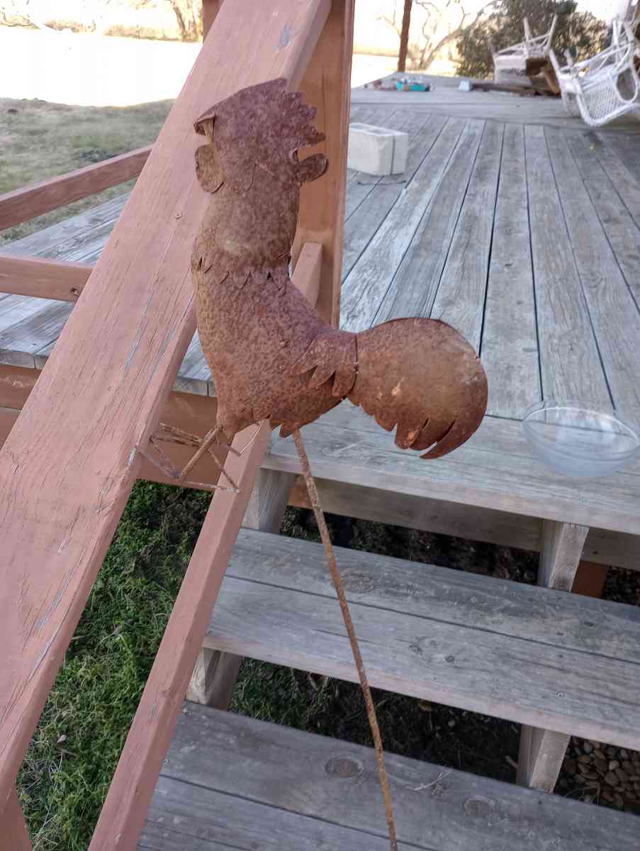 rustic chicken on a pole