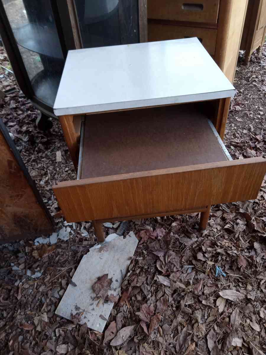 vintage nightstand with marble top