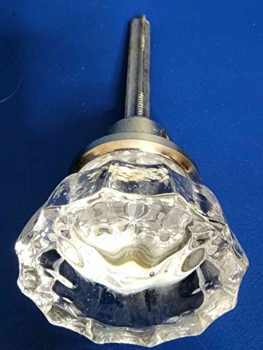 1 Antique Vintage Crystal Clear Glass Door Knobs 12 Points C