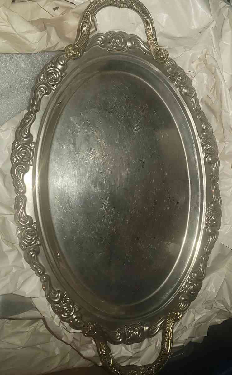 silver serving tray