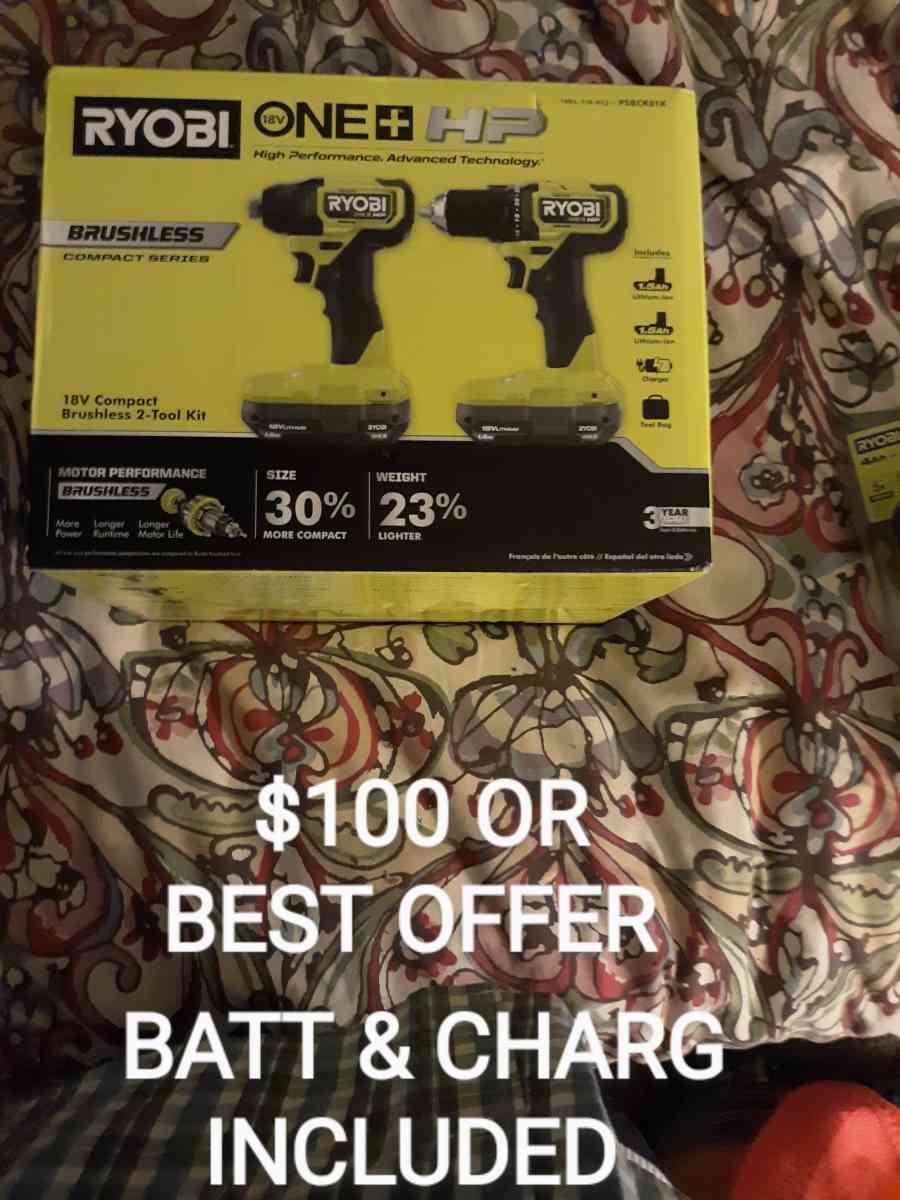 RYOBI IMPACT AND DRIVER DRILL SET