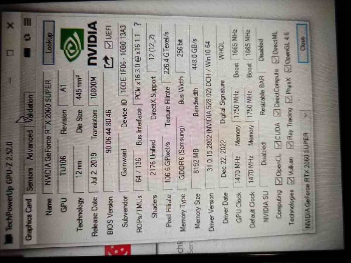 RTX 2060super 8gb Graphics card