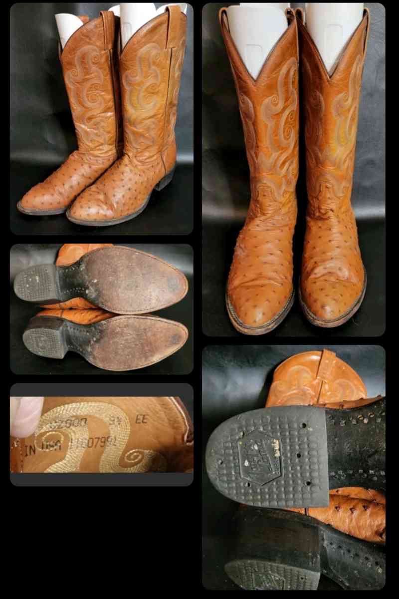 Tony Lama Full Quill Ostrich Mens Boot Made in USA size 95EE