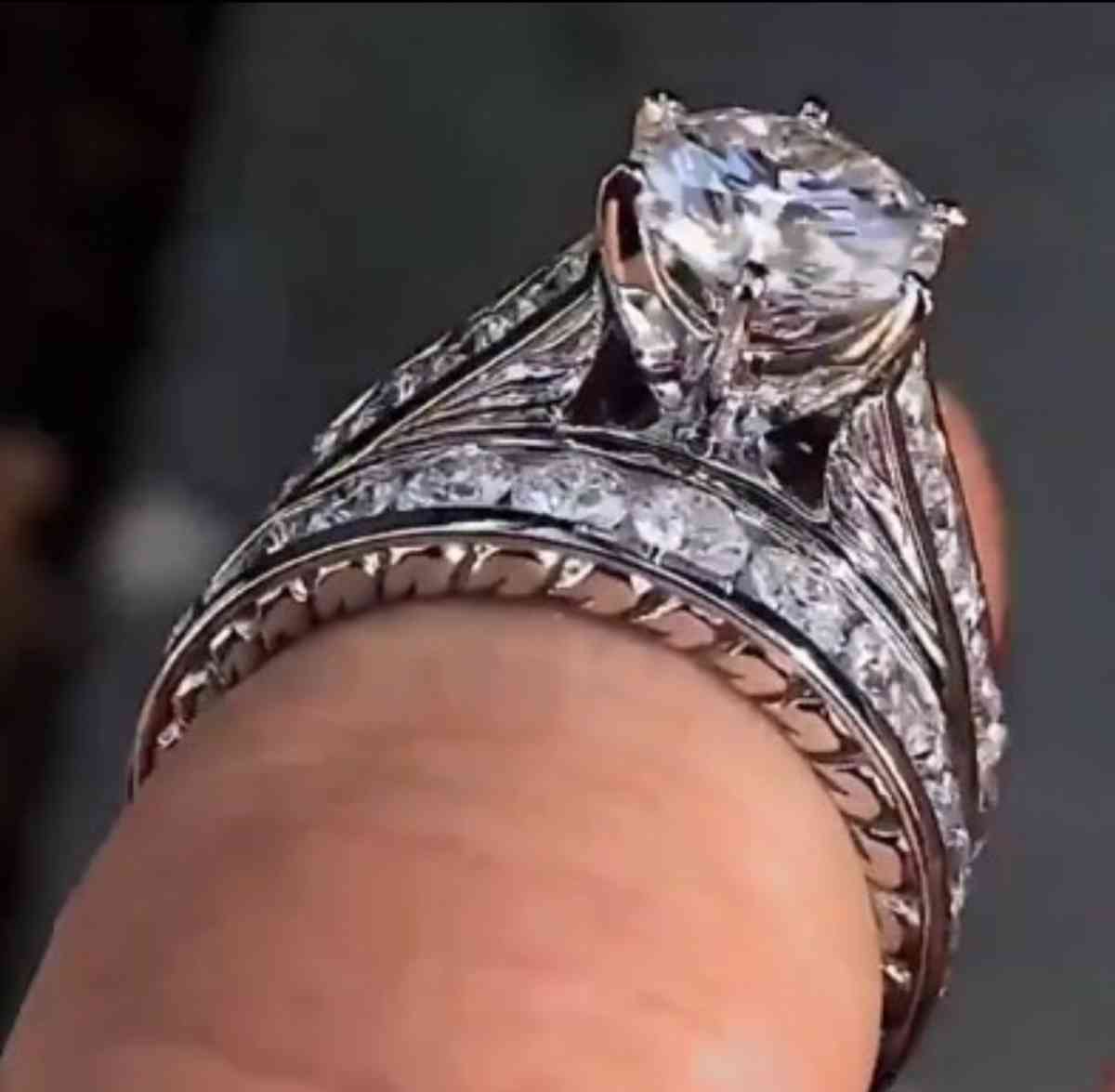 Platinum plated zircon plated ring