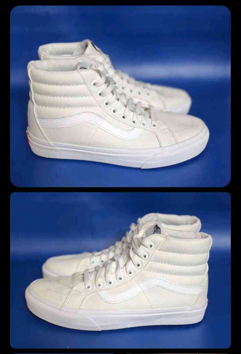 Vans Sk8Hi Sneakers True White Canvas Skateboarding HighTop