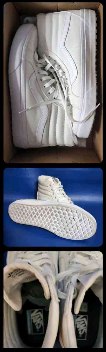 Vans Sk8Hi Sneakers True White Canvas Skateboarding HighTop