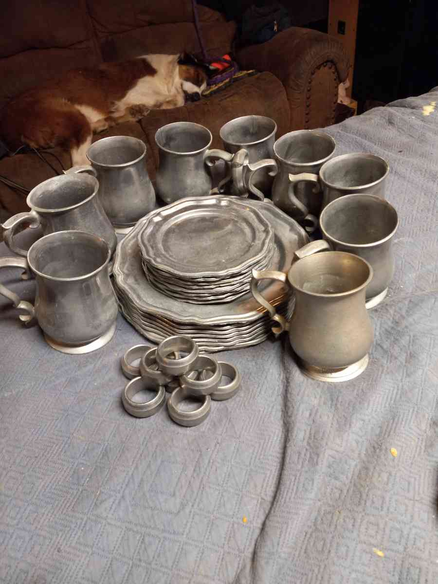 vintage pewter dishes
