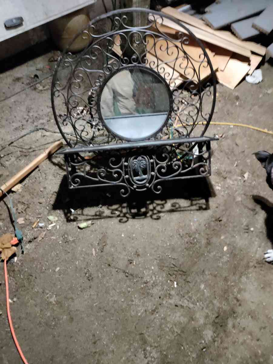 metal mirror and shelf