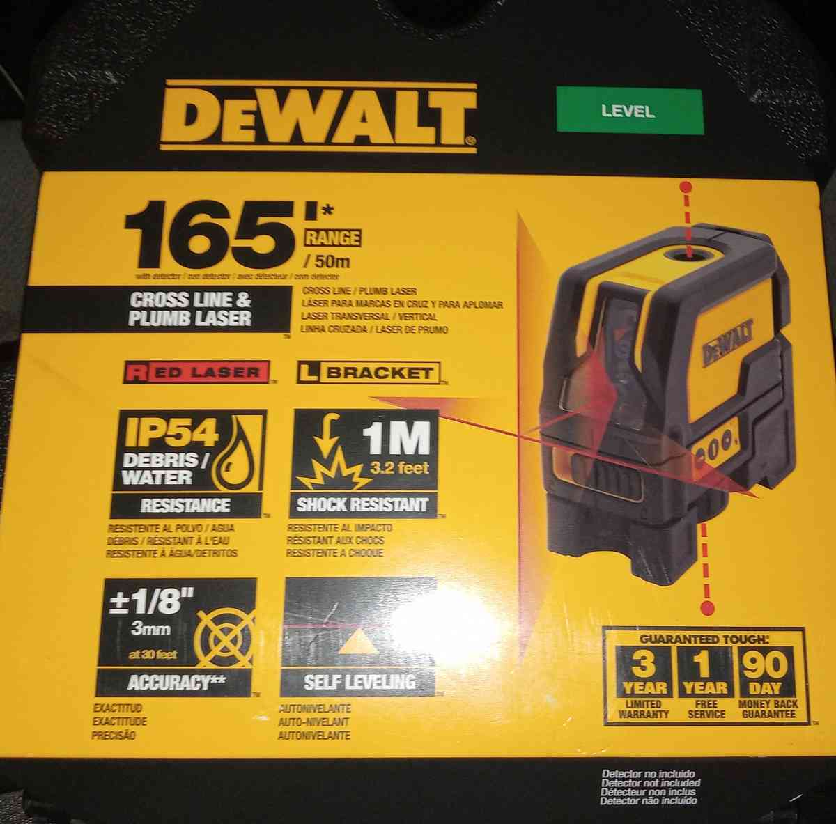 DeWalt DW0822 LEVEL CROSSLINE PLUMB LASER