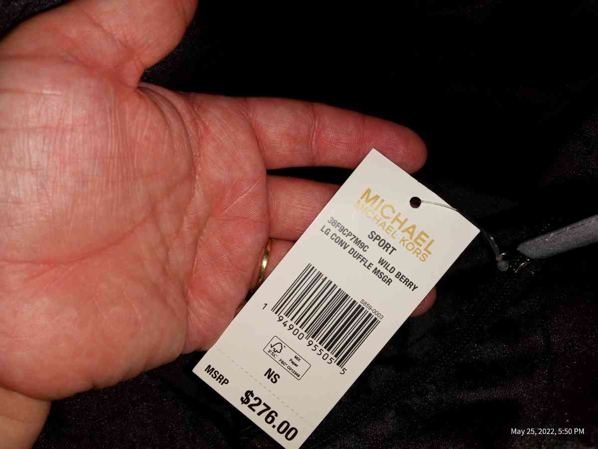 pink Michael kors large duffle bag