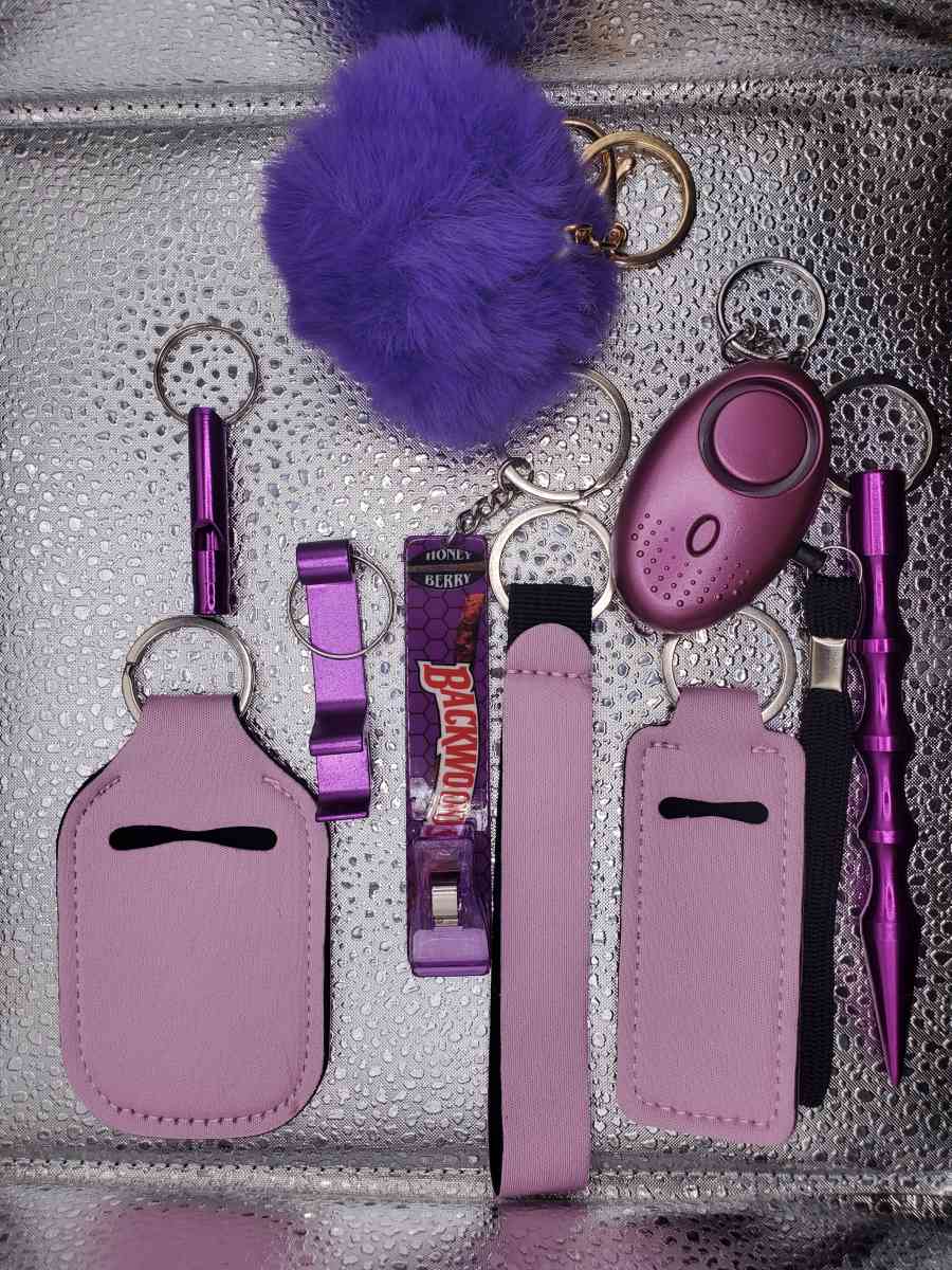 purple safety keychain