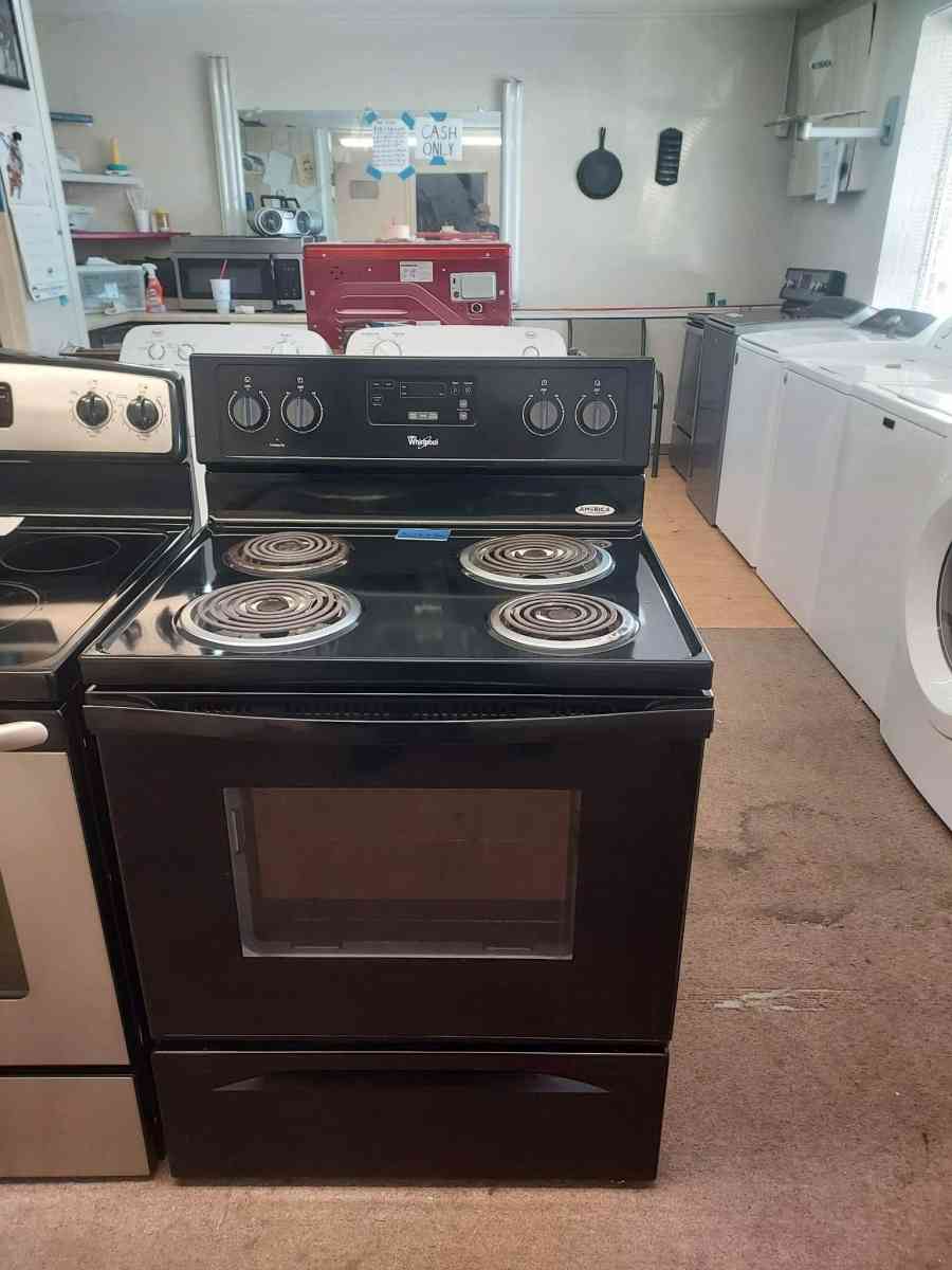 Black whirlpool electric stove
