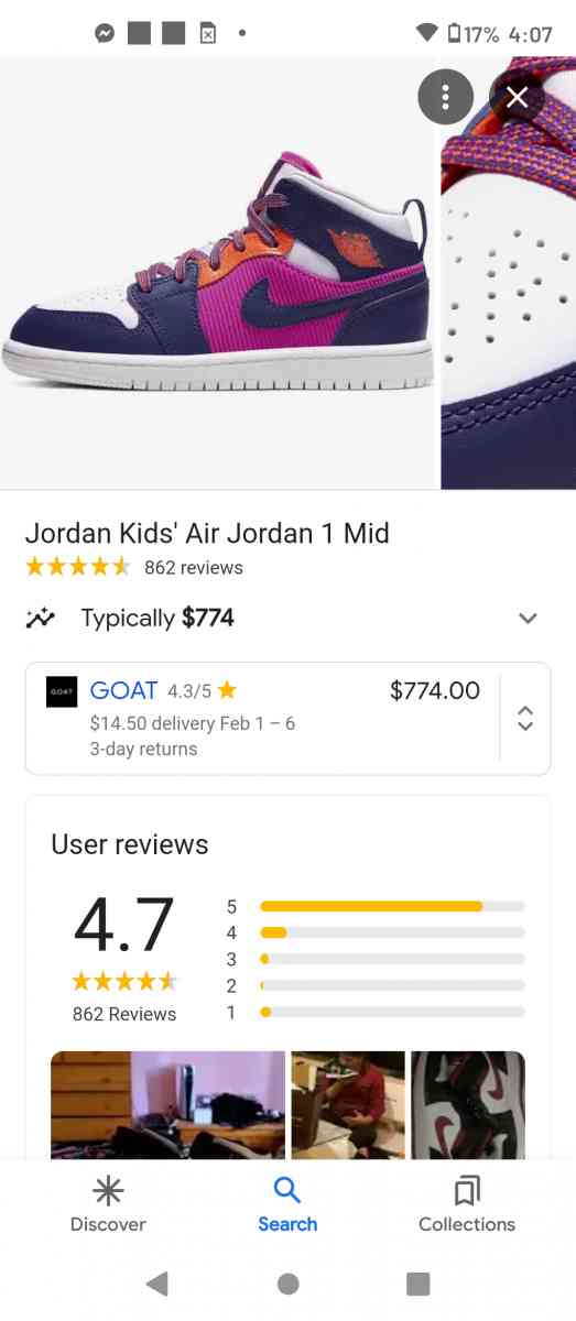 Authentic Retro 1 Jordans size 6w or 4 and a half Y