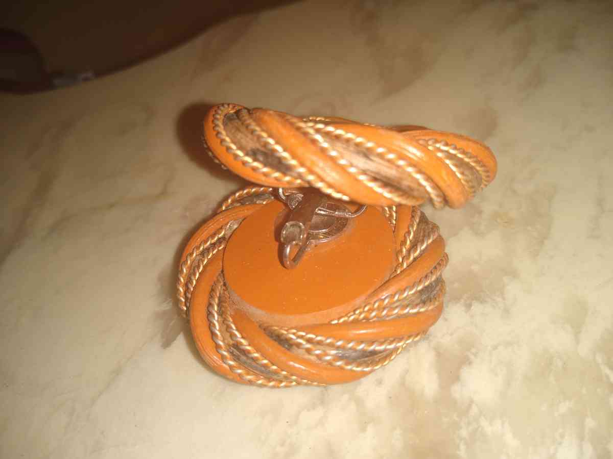 cute old orange clip on earrings