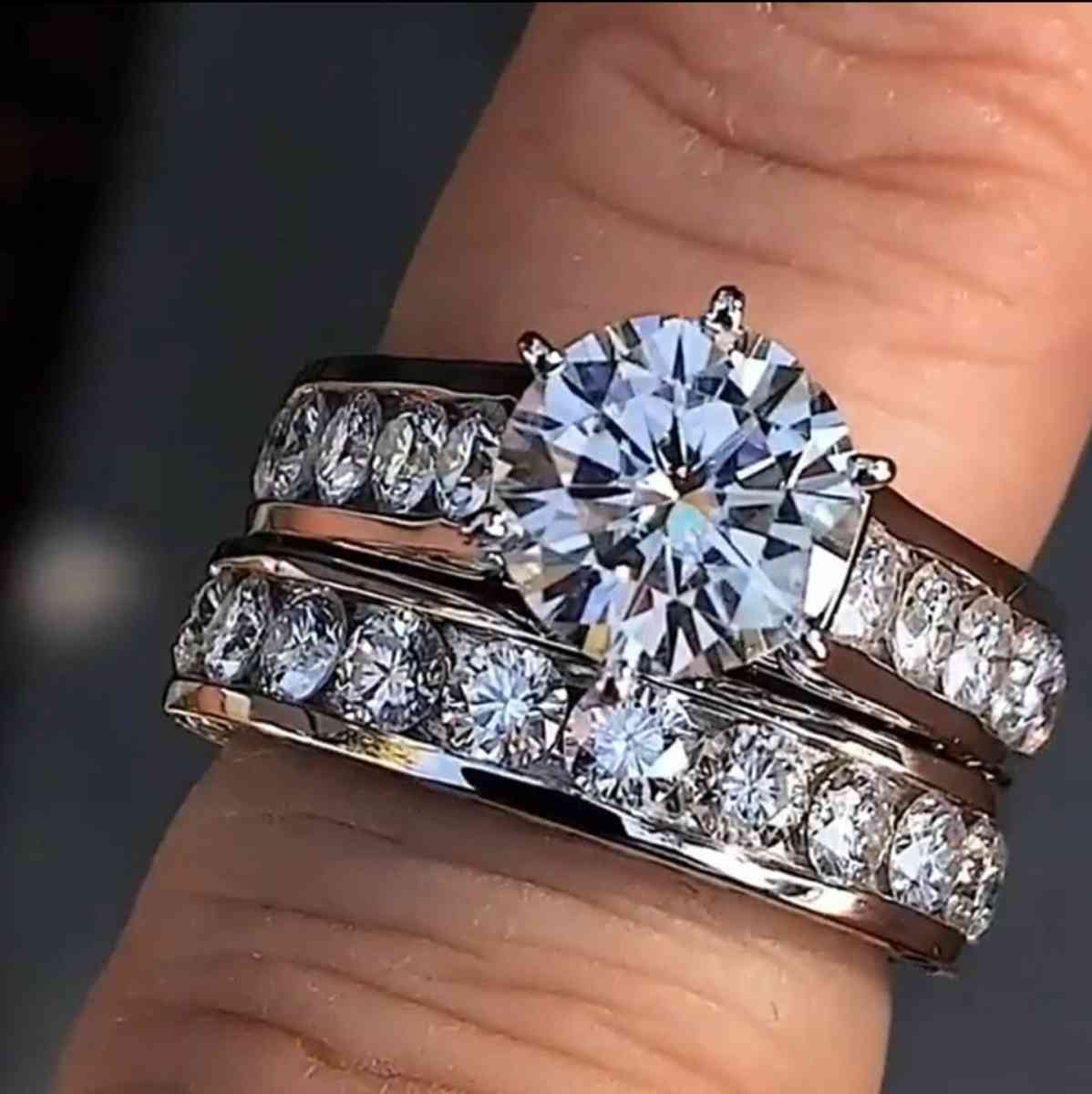 Platinum plated zircon plated ring