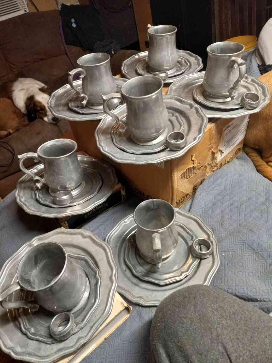 vintage pewter dishes