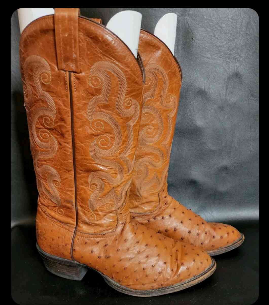 Tony Lama Full Quill Ostrich Mens Boot Made in USA size 95EE