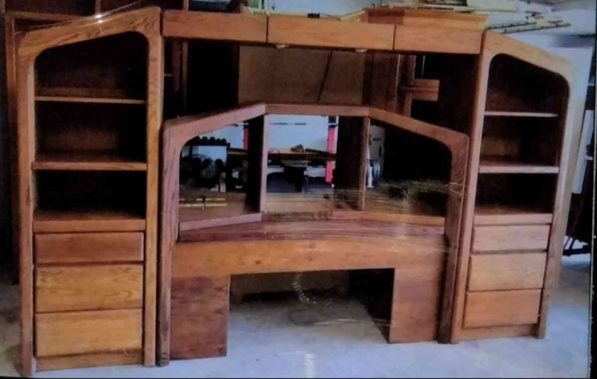 Queen size headboard wall unit